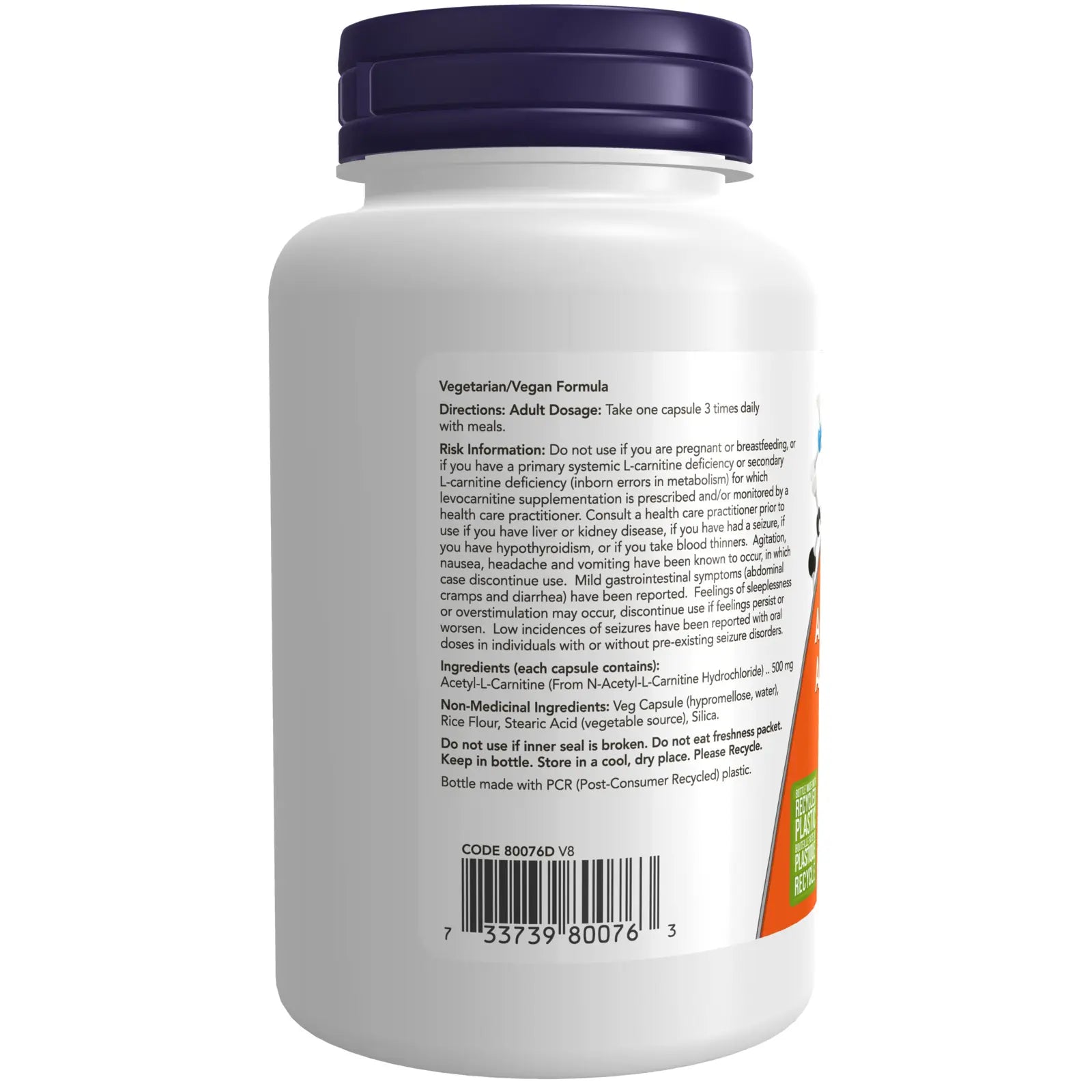 Now Foods Acetyl L-Carnitine 500mg 100 Capsules