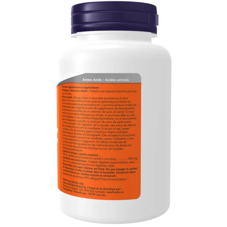 Now Foods Acetyl L-Carnitine 500mg 100 Capsules