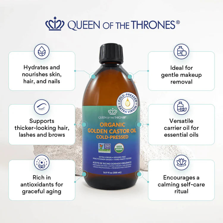 Queen of the Thrones Organic Golden Castor Oil 230ML & 500ML